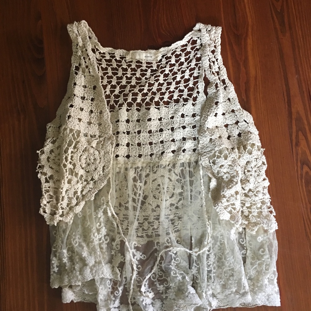 White crochet vest